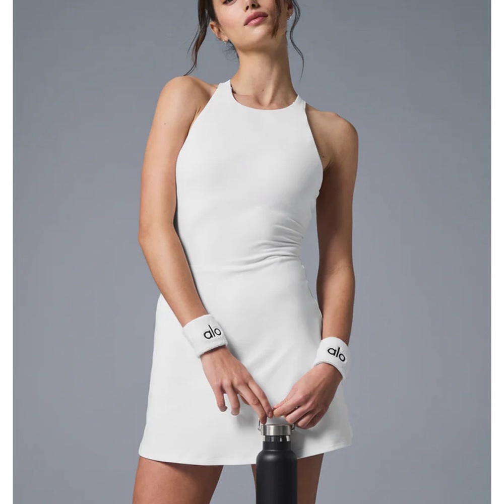 ALO Yoga Alosoft Backspin Dress in White